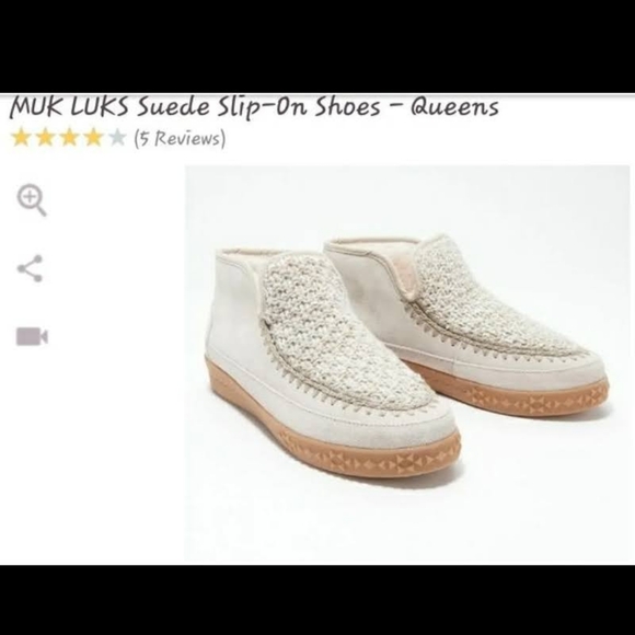 Muk Luks Shoes - Muk luk suede slip ons stone color booties nwt